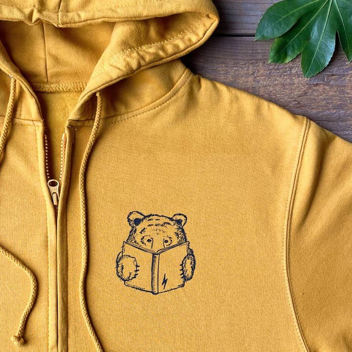 'Book Bear' Zip Up Hoodie for wholesale by Don't Feed The Bears