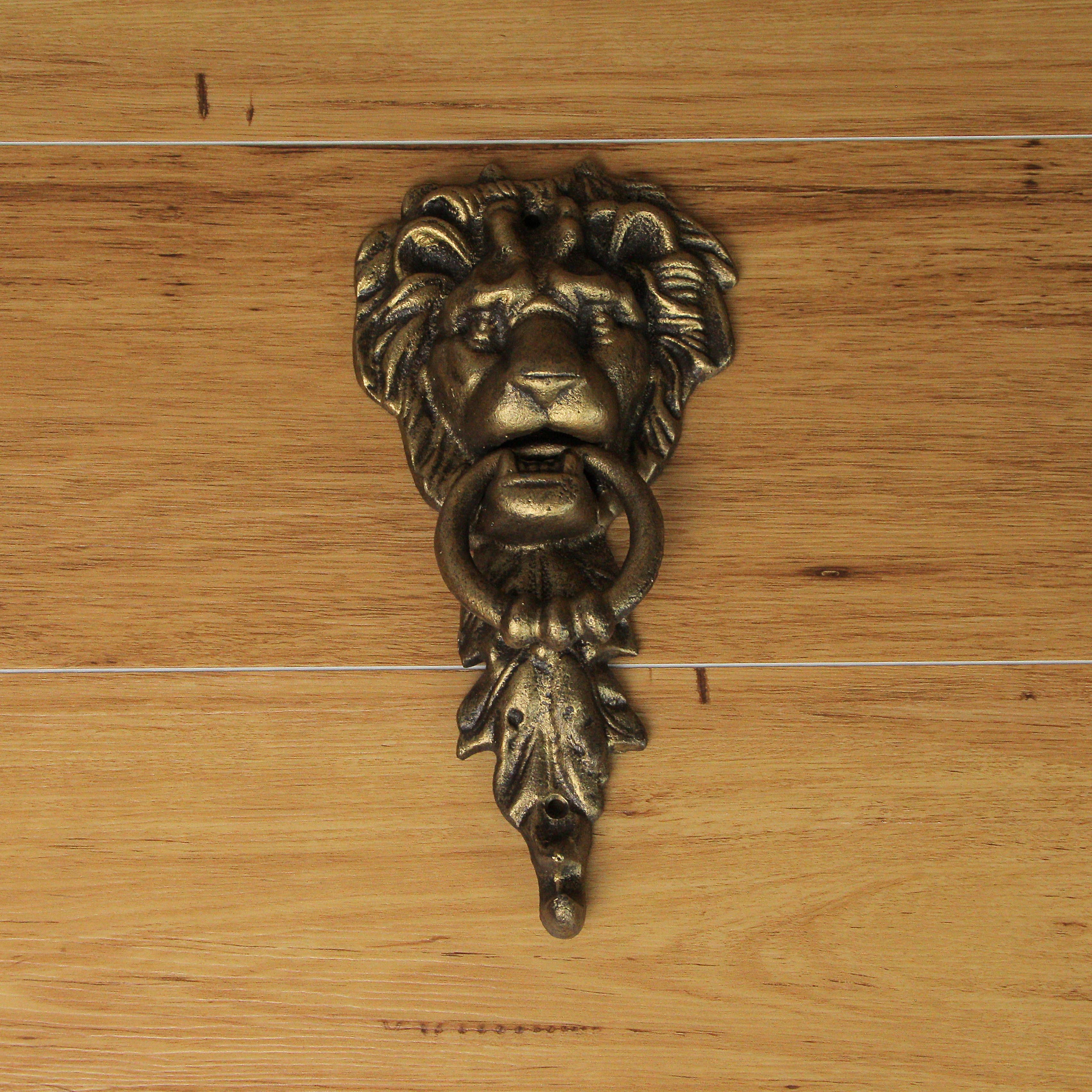 Zeckos - Wholesale Knob/Pull - 10 Inch Bronze Cast Iron Lion Vintage Door Knocker Decor3