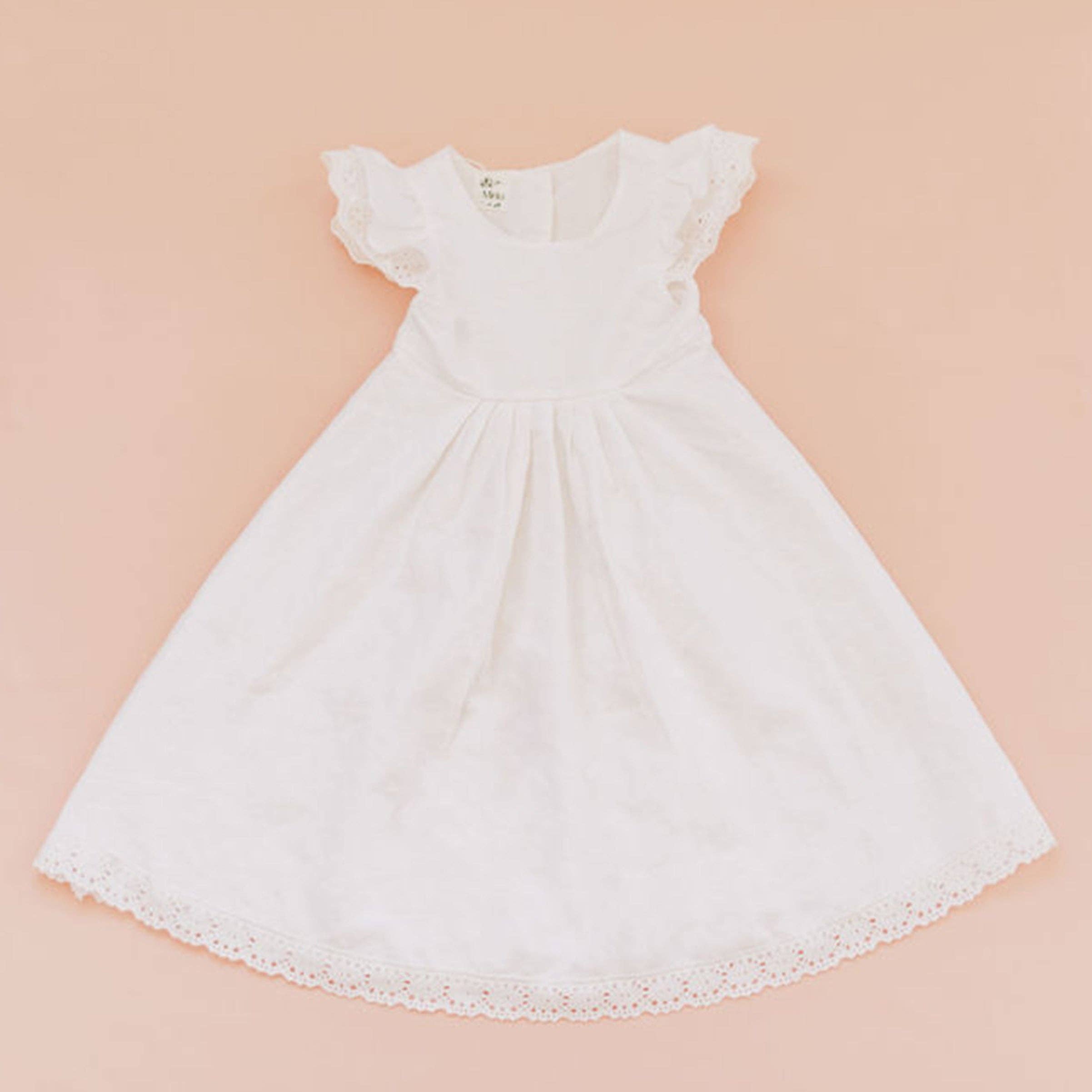Miriia - Wholesale Dress - Baby - Everly Baby Girl White Cotton Baptism Christening Dress4