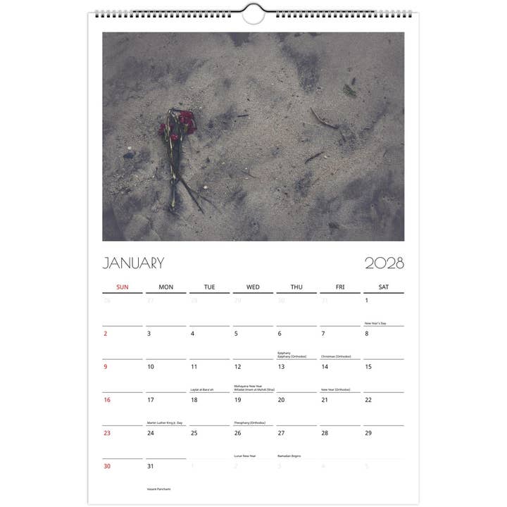 Shoreline Dreams Vertical Ledger Wall Calendar 2028 (US & CANADA) for wholesale by Christina Siu Photography