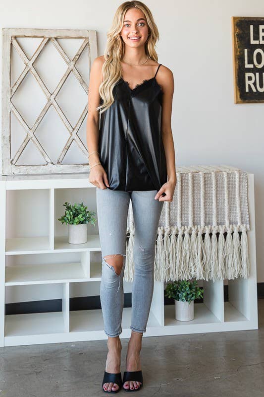 BLACK ET6957-10 FAUX LEATHER TOP for wholesale on Faire3