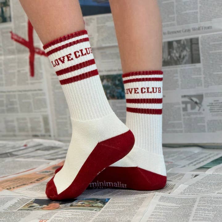 CLUBE DO AMOR | EM BORDÔ | meias | tubo retrô por atacado de Minimalist Folk Co.