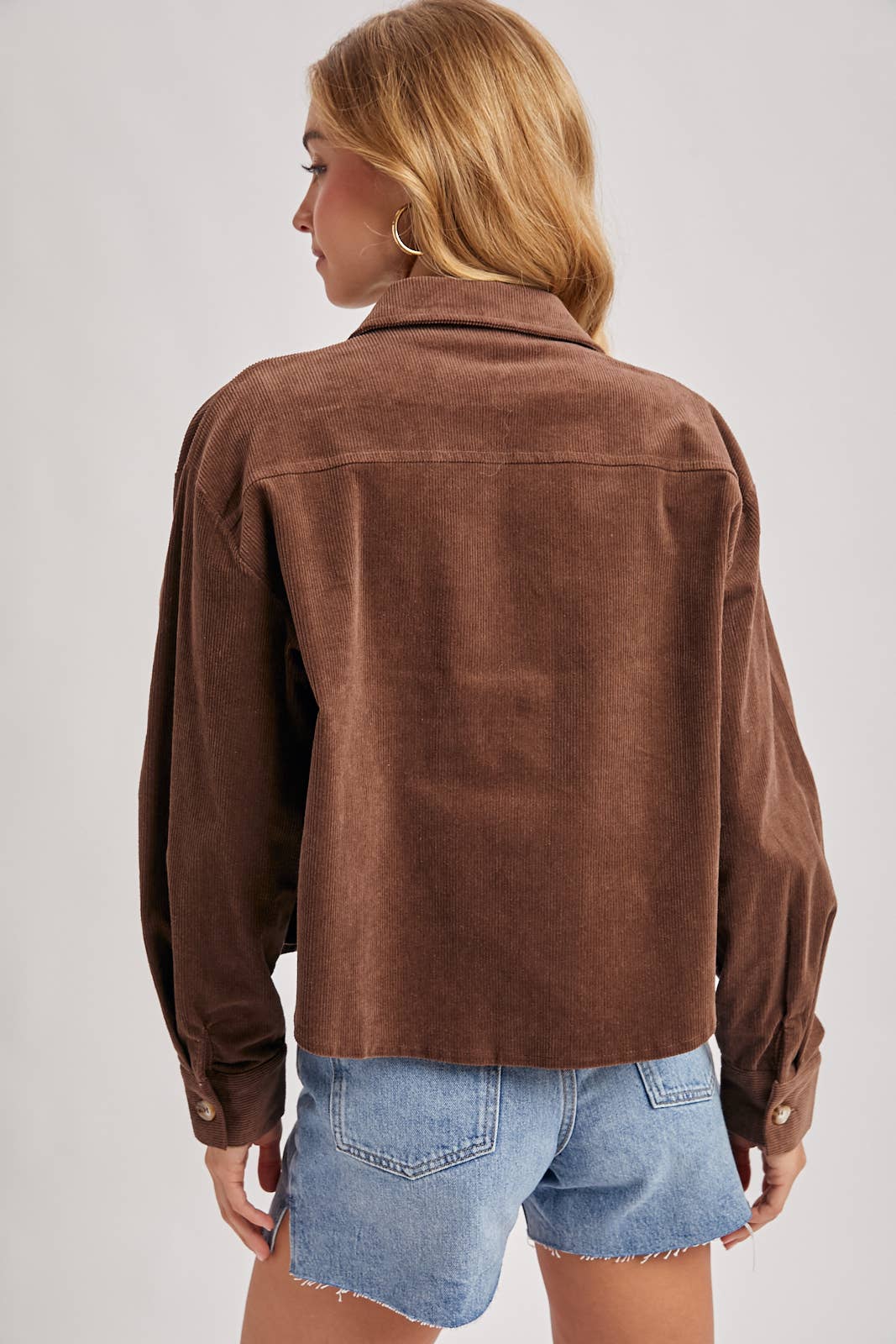 Bluivy - Wholesale Jacket - Women's - CORDUROY CROPPED BUTTON DOWN SHIRT JACKET31