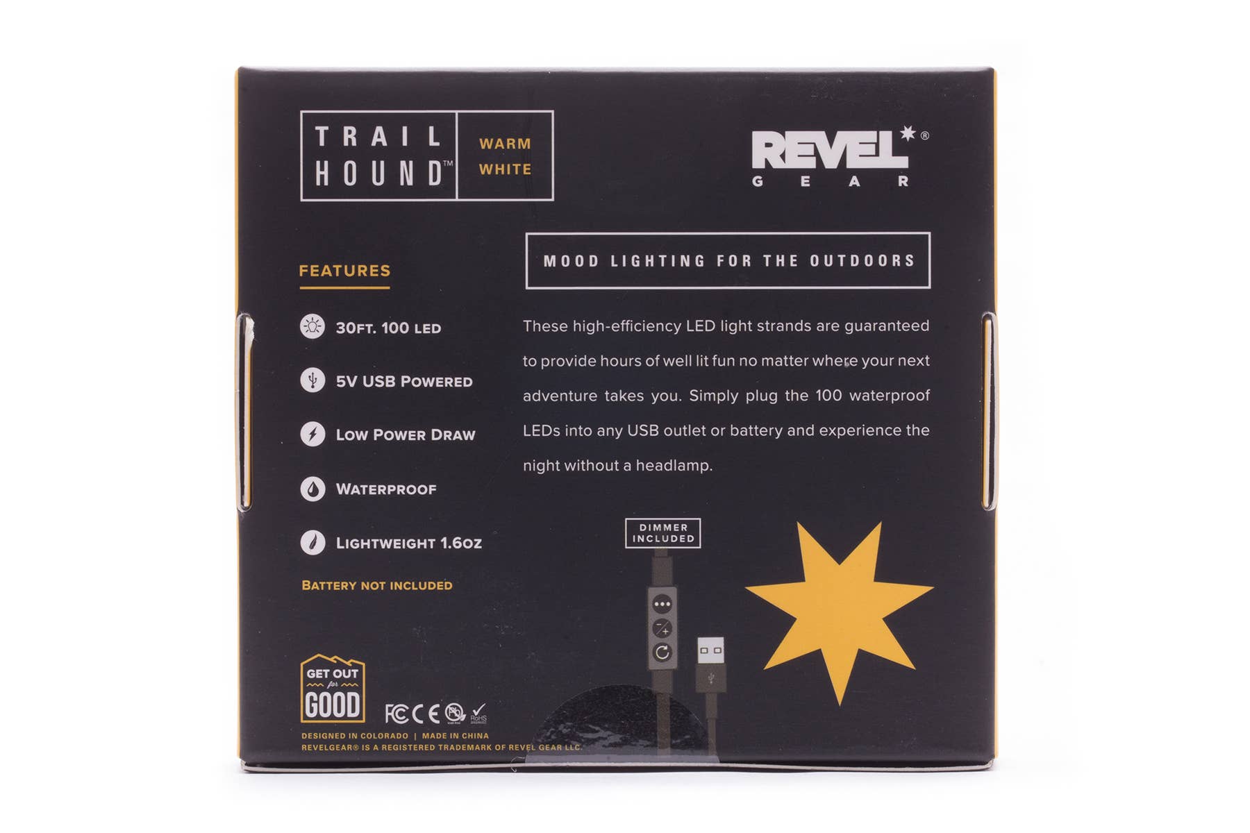 Revel Gear - Wholesale String Lights - Trail Hound™ 30ft. LED Dimmable USB Camping Light Warm White4