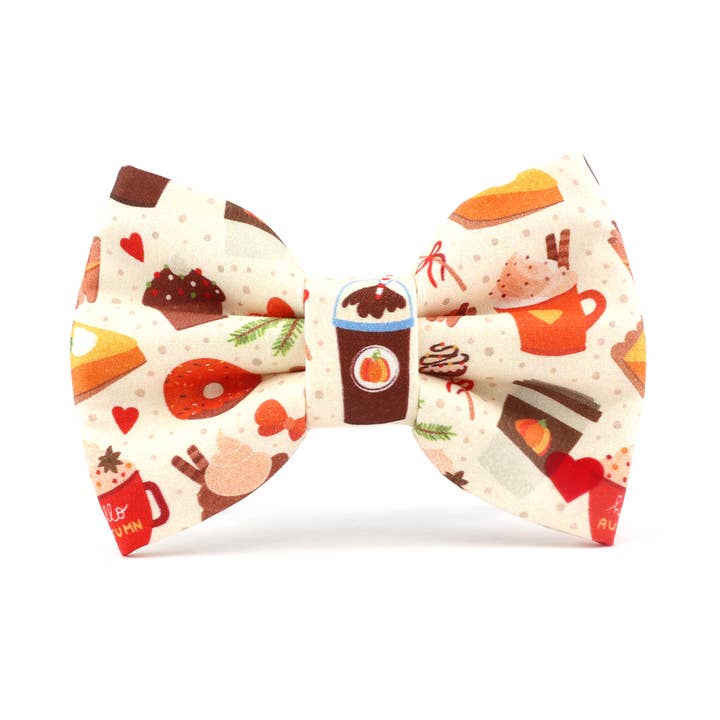 Pumpkin Spice Bow Tie Collar Attachment for wholesale by Dubdog Designs