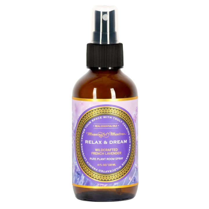 Relax & Dream Wildcrafted French Lavender Pure plantenkamerspray voor wholesale door Meaningful Mantras