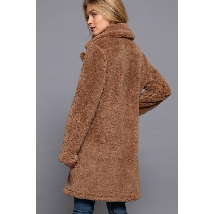 Apolline - Wholesale Coat - Women's - NOTCHED COLLAR PATCH POCKET SHERPA COAT7