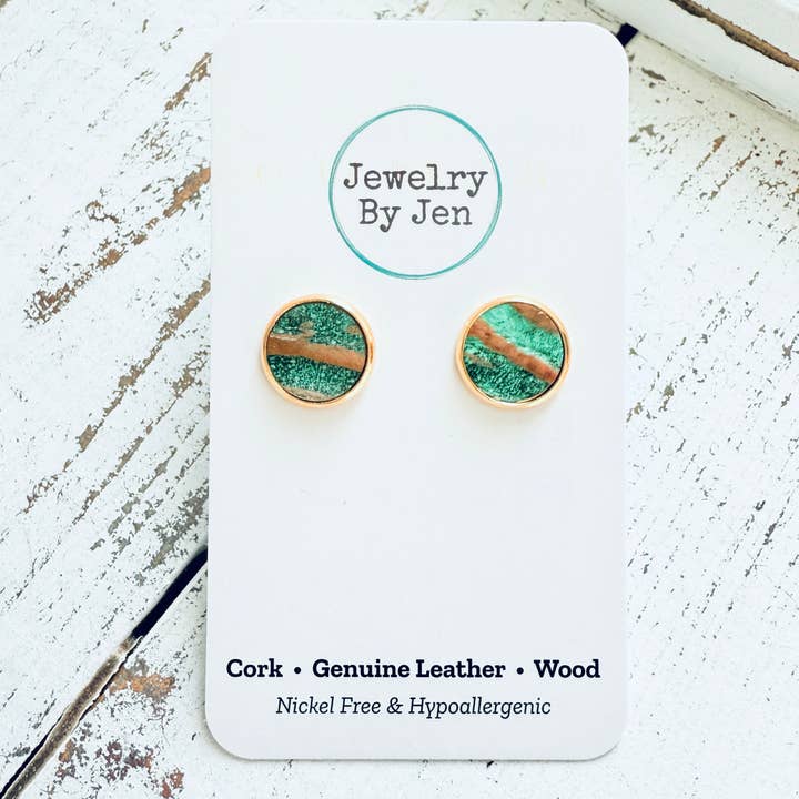 Jewelry By Jen - Wholesale Stud/Post Earrings - Stud Earrings: Aqua Bronze9