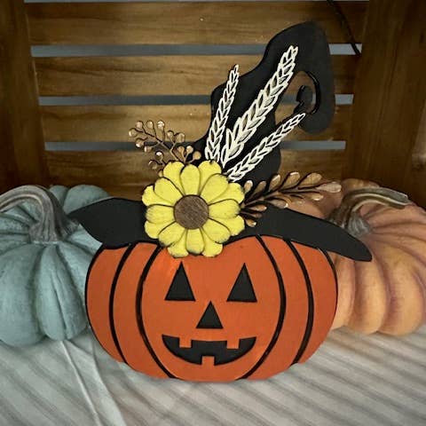 Farmhouse pumpkin; Jack o lantern; Wood pumpkin for wholesale by Shells Primitives/No Place Like Home
