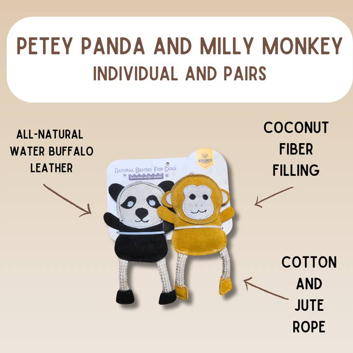 Advance Pet Products - Wholesale Pet Plush Toy - Dog - All-Natural Besties for Dogs. Six animal options!3