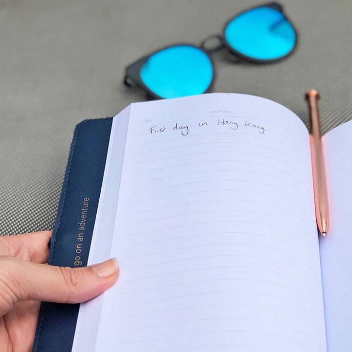 Chasing Threads - Wholesale Journal/Diary - Stitch Your Travels Map Notebook Kit - Navy Leather8