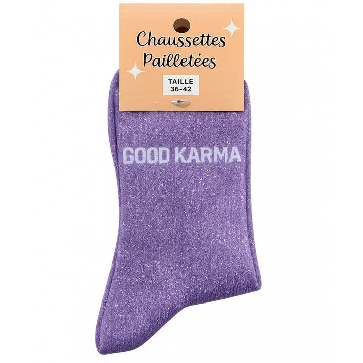 Calcetines Humor con purpurina GOOD KARMA regalo mujer chica cumpleaños navidad para venta al por mayor de BALOTTI