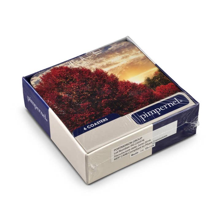 Crimson Trees Coasters Set of 6 for wholesale by Portmeirion, Spode, Pimpernel, Nacthmann, Wrendale Designs