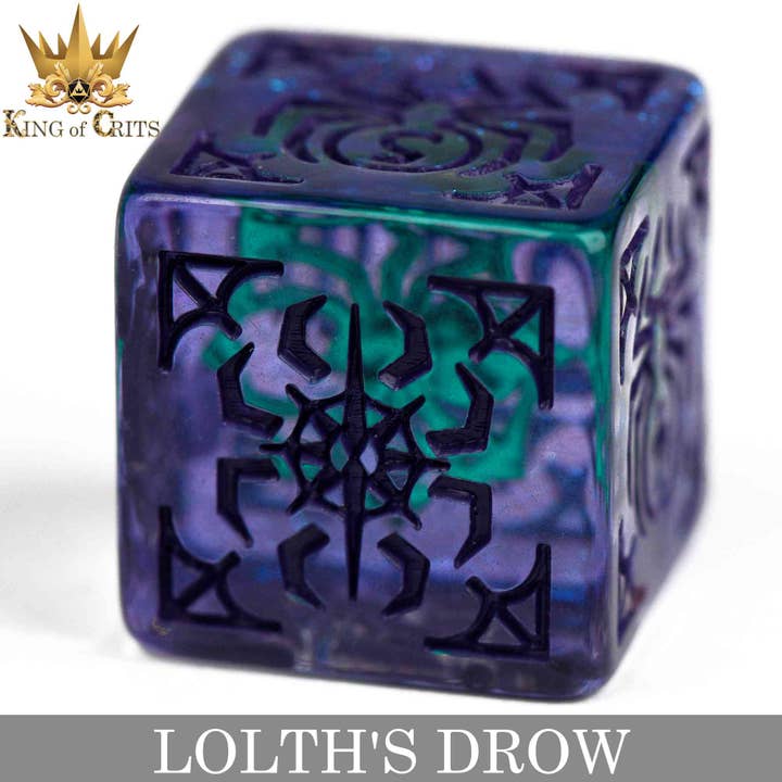 DNDDICE.COM - Wholesale Dice - Lolth's Drow - 11 Dice Set6