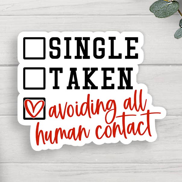 Avoiding All Human Contact Vinyl Sticker for wholesale by Expression Design Co