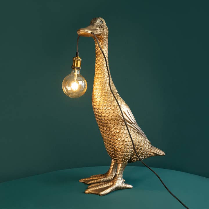 Candeeiro de pé Ducky, Dourado, 47 x 41,5 x 90 cm, E27, Máx. 25W por atacado de WERNS