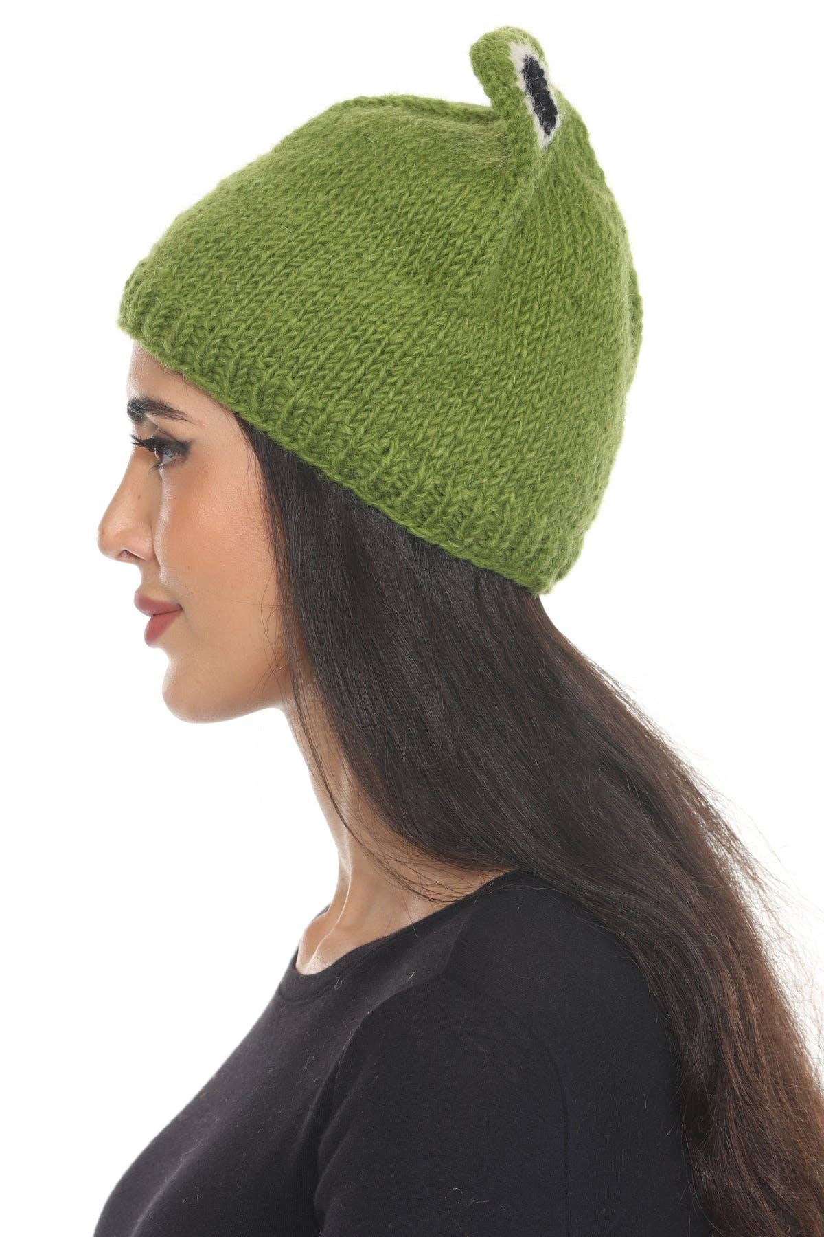 Lakhays Collection Inc. - Vente Bonnet – femme - Bonnet Vert Grenouille en Laine5