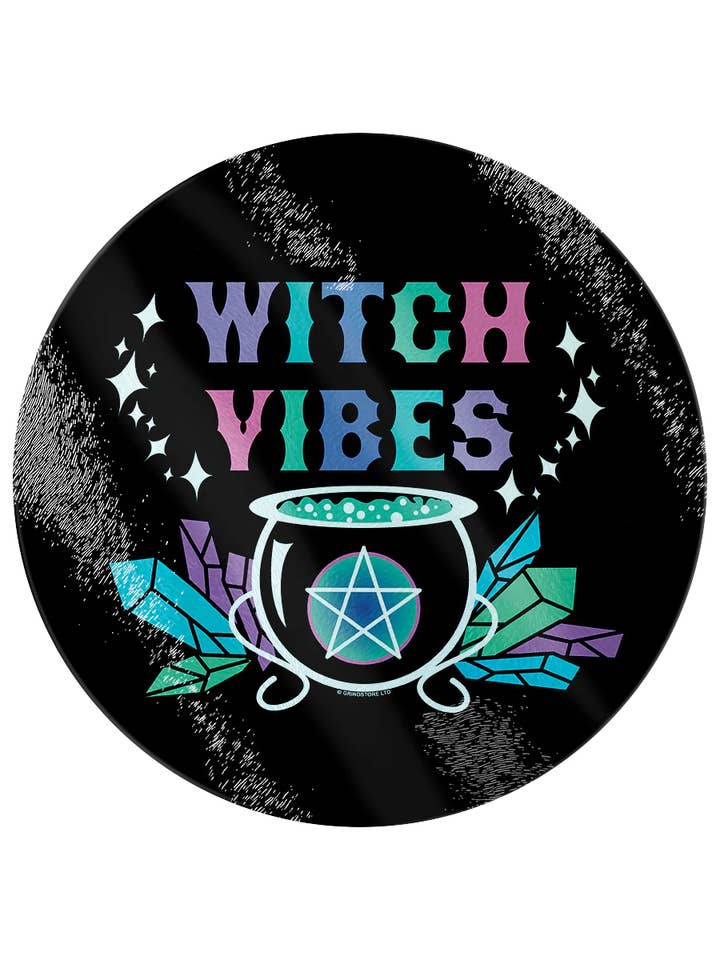 Witch Vibes Glass Chopping Board for wholesale by Grindstore