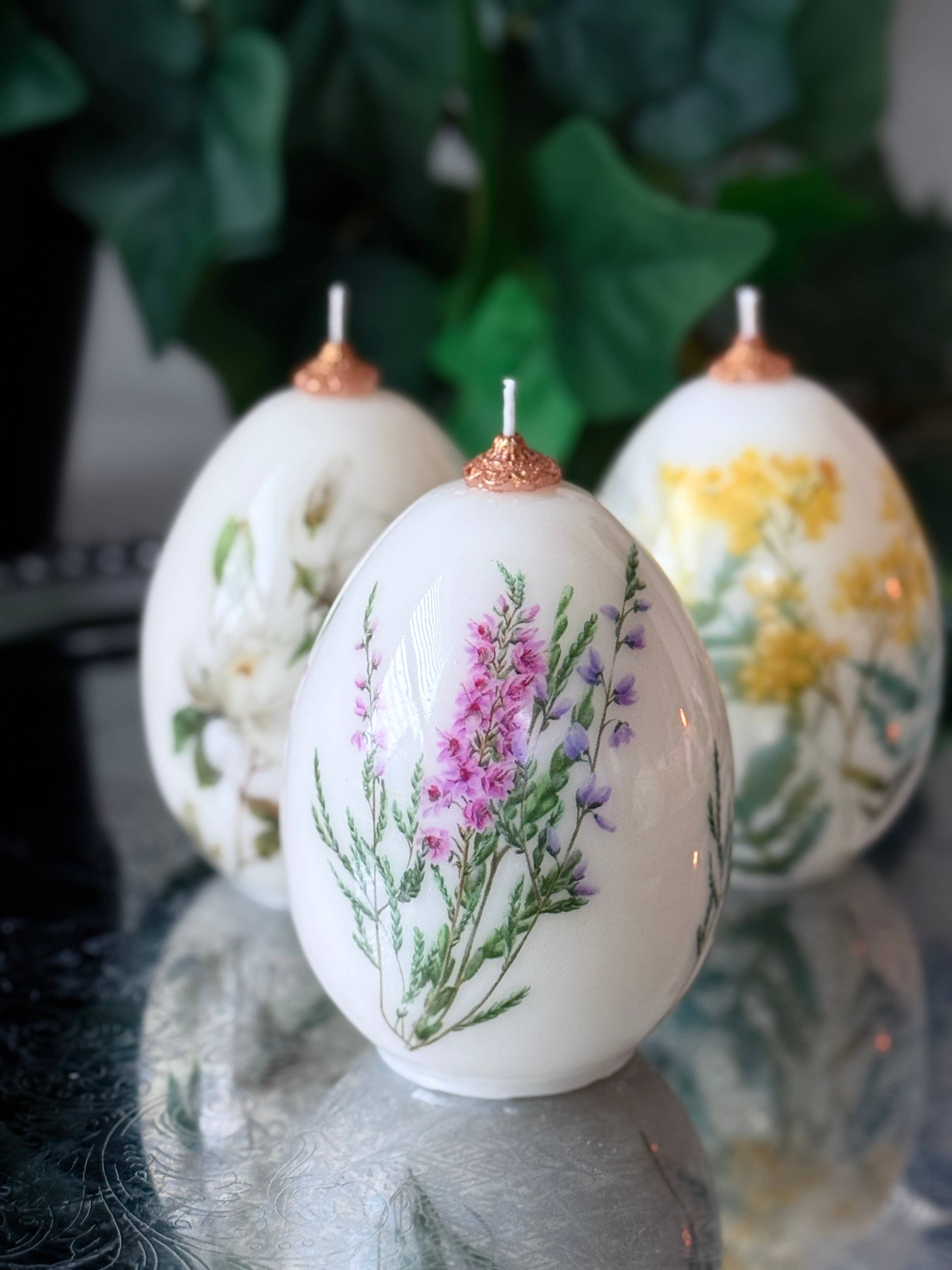 VR.candle - Wholesale Novelty Candle - Floral Easter Egg Candle: Spring holiday Decor1