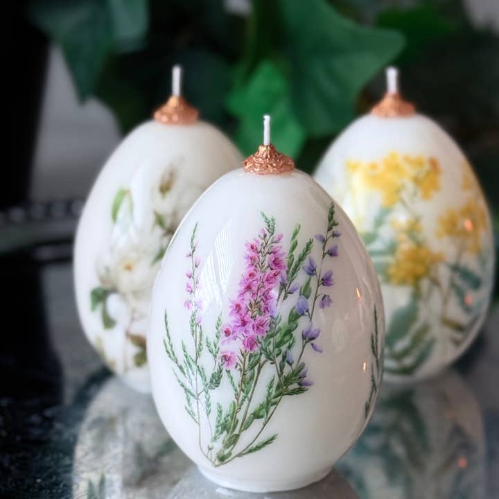 VR.candle - Wholesale Novelty Candle - Floral Easter Egg Candle: Spring holiday Decor1