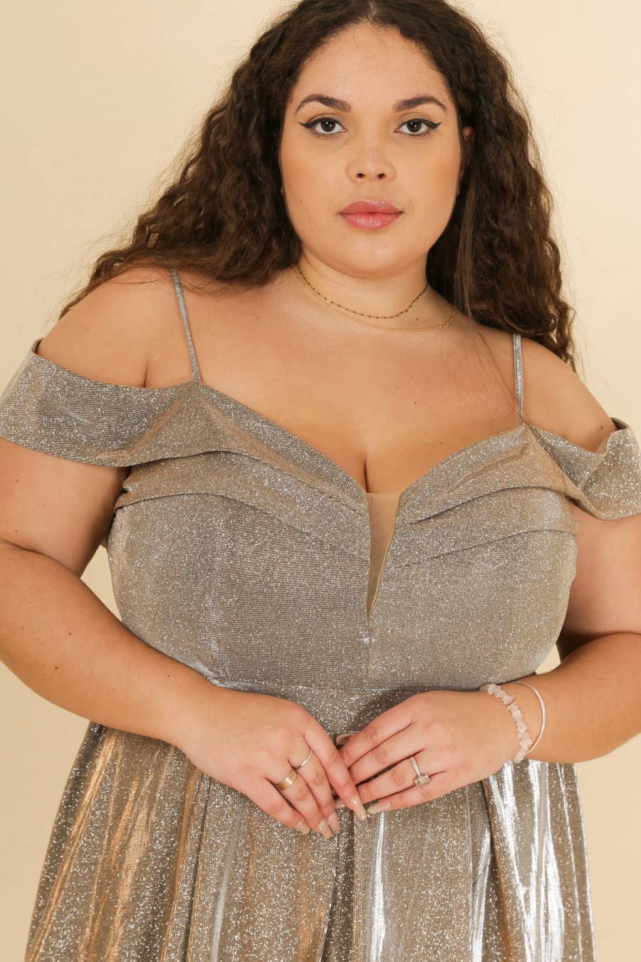 Lautinel - Wholesale Gown - Women's - Boat Neck Sequin Long Evening Dress R18364