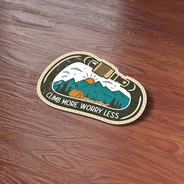 Sentinel Supply - Wholesale Sticker - Climb More Worry Less Sticker - Cute Outdoors Decal 4