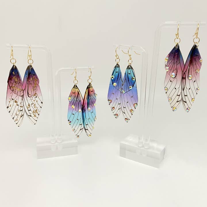 Mio Queena - Wholesale Dangle Earrings - Gradient Cicada Wings Butterfly Wings Earrings