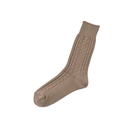 NISHIGUCHI KUTSUSHITA - Vente Chaussettes – femme - ME0112 Chaussettes en Laine et Coton à Câble S2