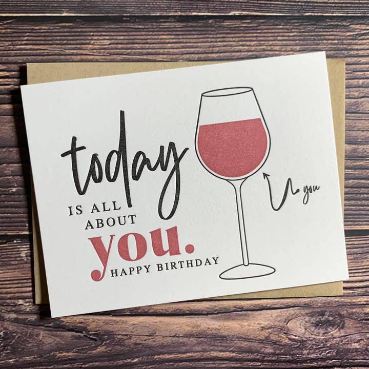 Birthday Wine. Funny Birthday Card. Wine Card for friend. for wholesale by Kincaid Creative