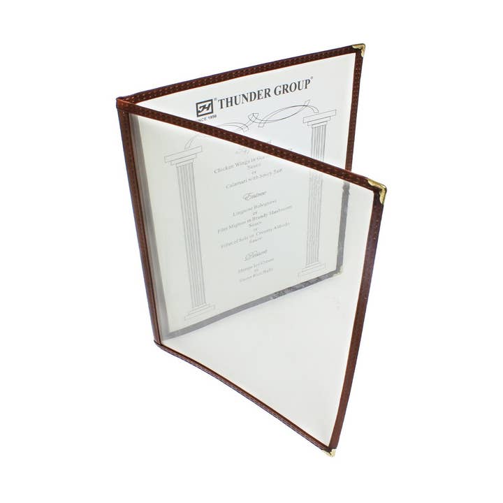 Double Fold Menu Cover, 8-1/2" x 11, Brown, 10/PK for wholesale by KT Supply