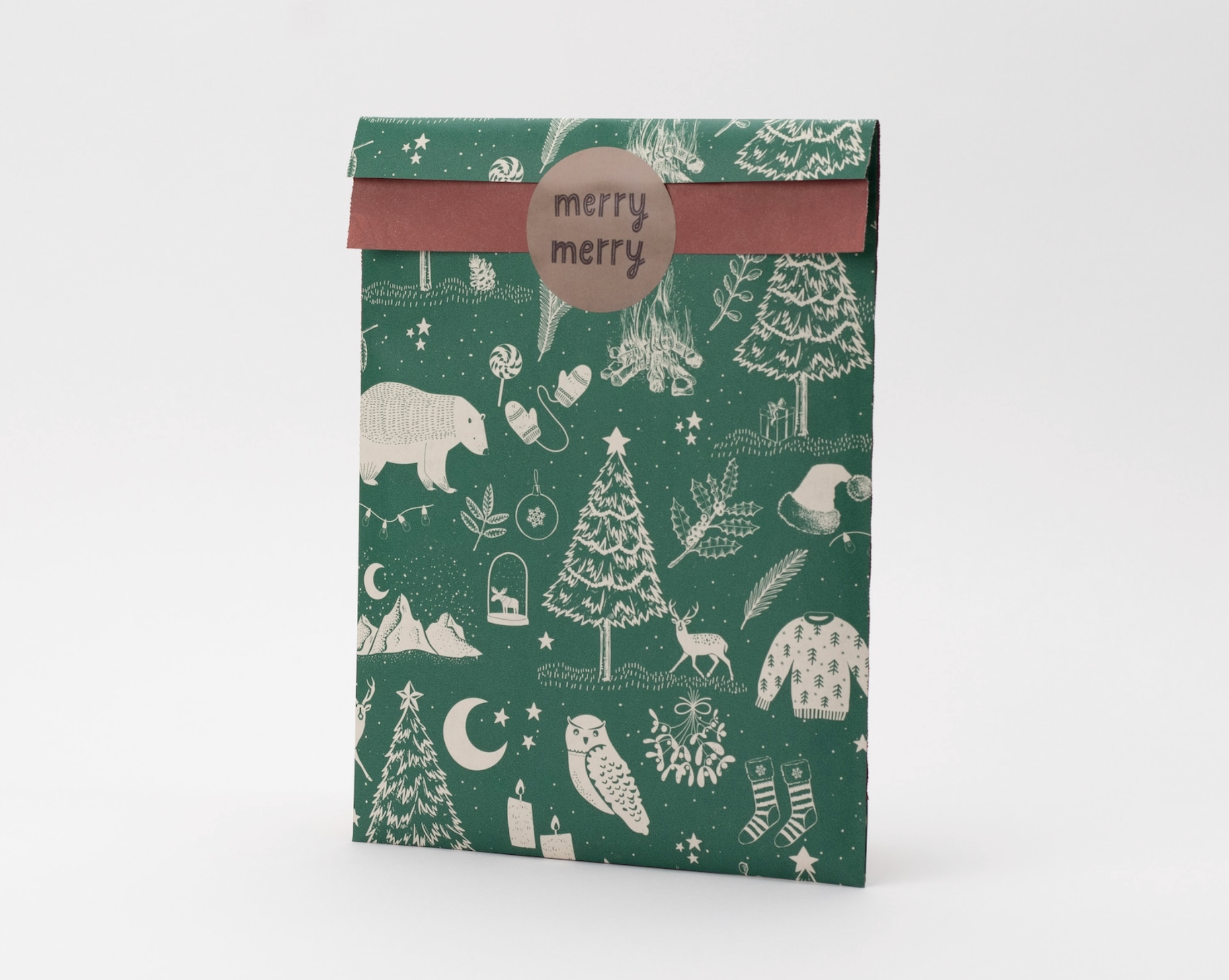 liebevoll verpackt – Engroshandel Klistermærke – Klistermærker 3 designs jul (490 klistermærker)1