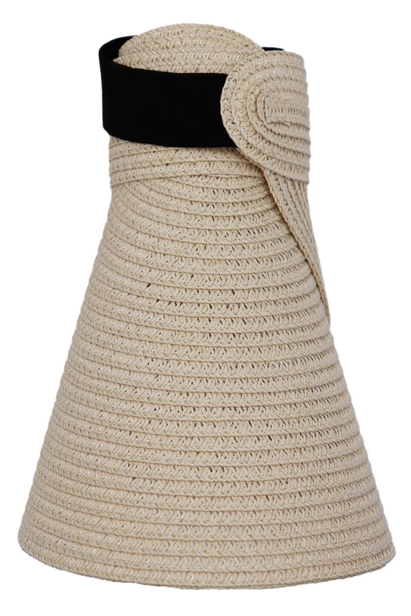 Cap Zone - Wholesale Visor - Women's - Wide Brim Paper Straw Pack-n-Go Roll-Up Sun Visor1