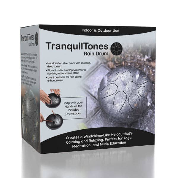 Showcase - Wholesale Meditation Supplies - TranquilTones 6" Garden Rain Drum in Matte Black2