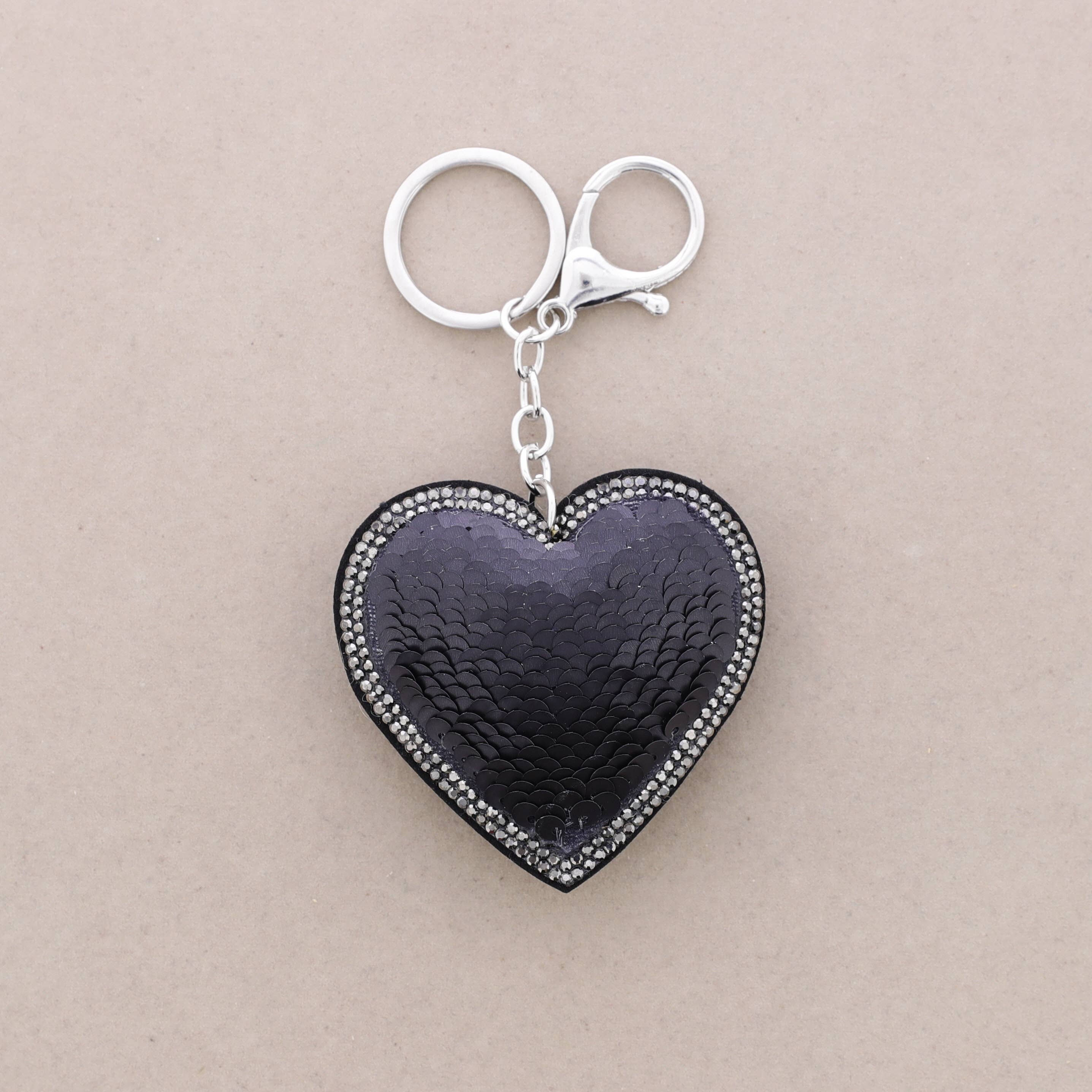 Sonata - Wholesale Keychain - Unisex - Heart Keychain Sequins Crystals4
