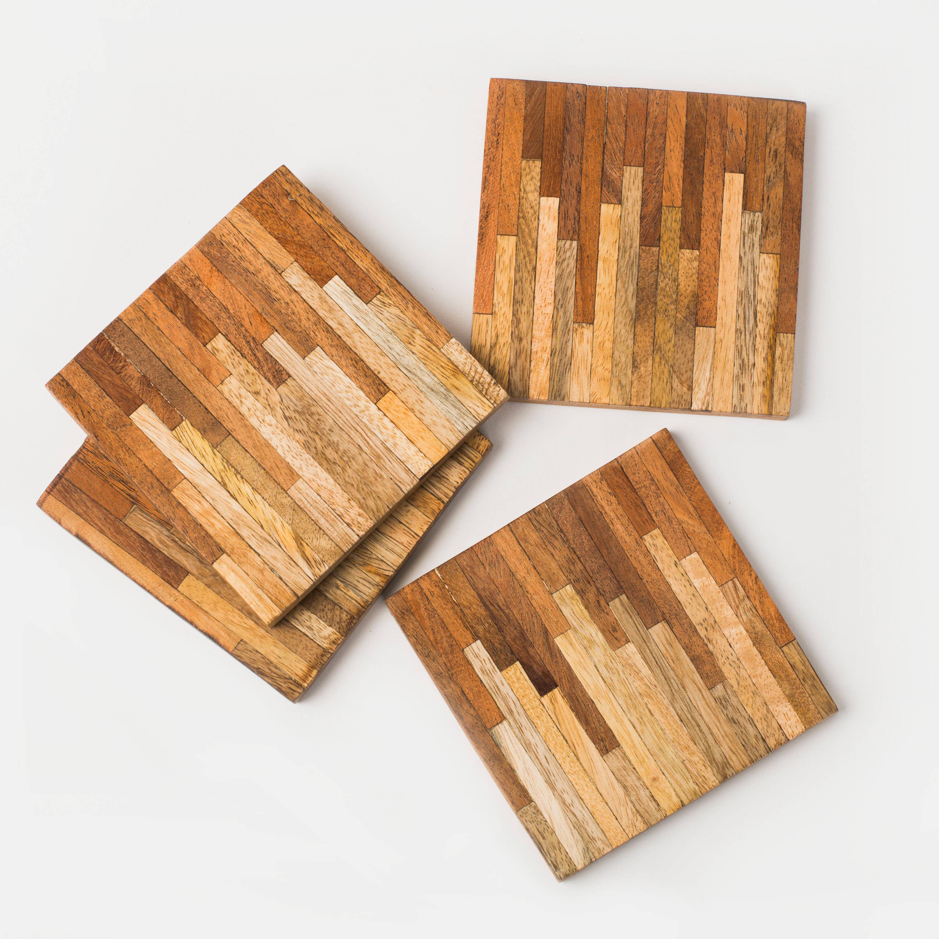 Mela Artisans - Wholesale Coasters - Marquewood Two Tone Coasters1