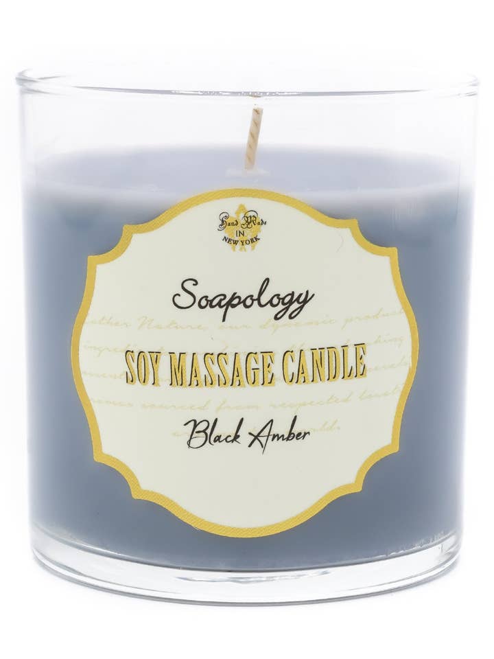 Bougie de massage au soja - Ambre noir pour la vente par Soapology