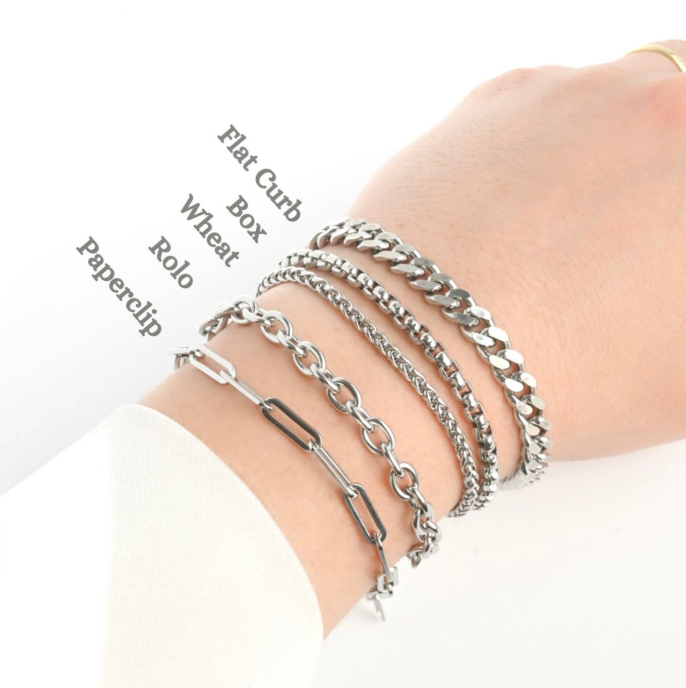 Blueyejewelry - Vente Bracelets maillon et chaîne - Bracelets audacieux en acier inoxydable - Bracelet épais en or et en argent1