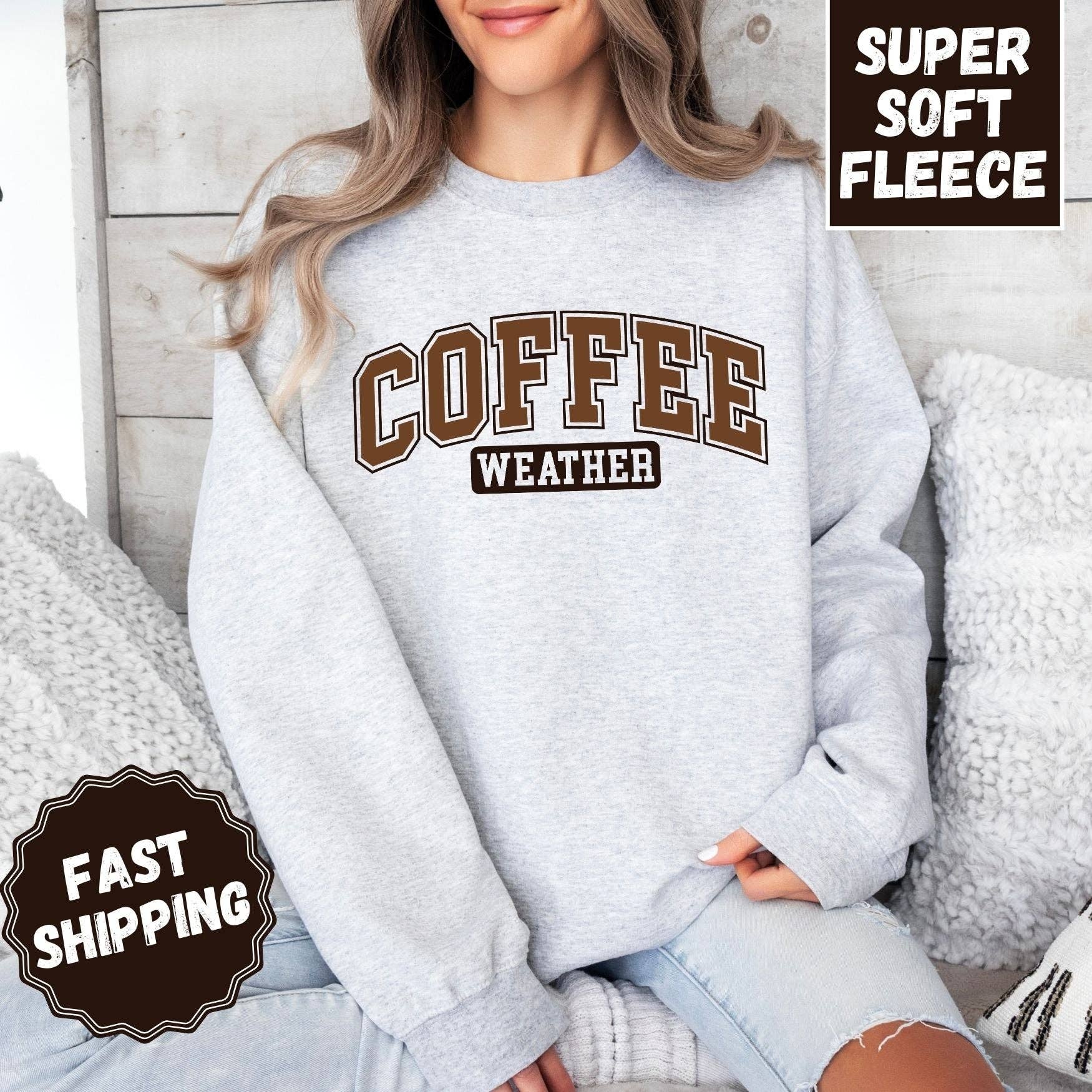 ChubbyBubbyBear - Wholesale Graphic Sweatshirt - Women's - Coffee Weather Crewneck Sweatshirt0
