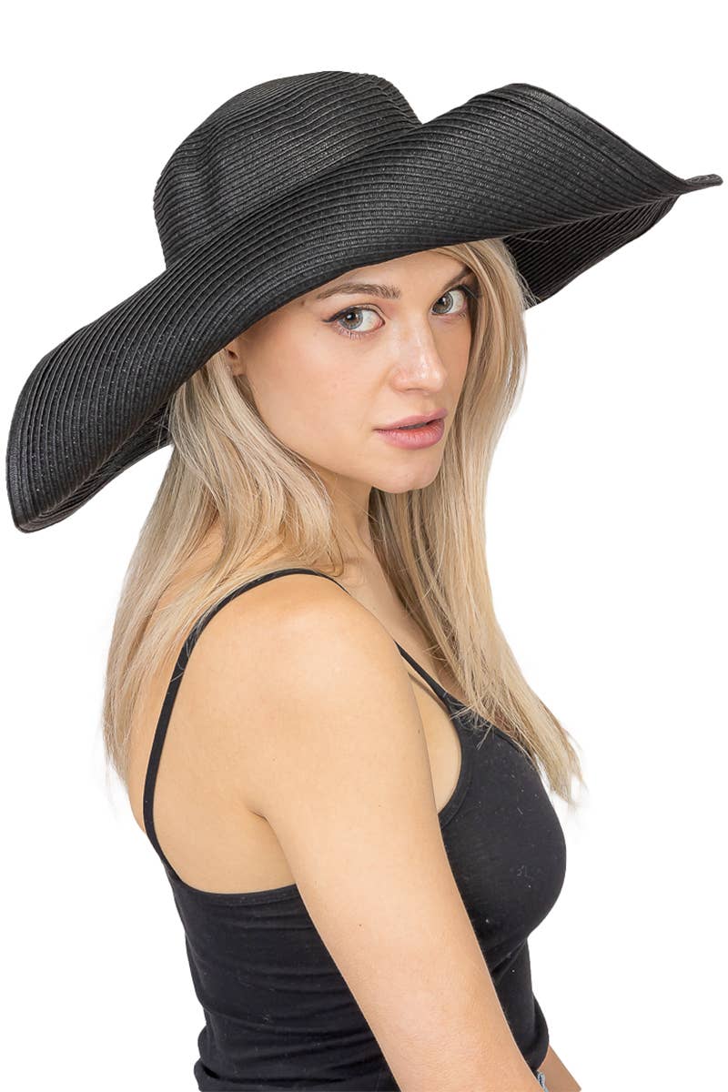 Cap Zone - Wholesale Straw Hat - Women's - Wire Brim Straw Beach Sun Hat2