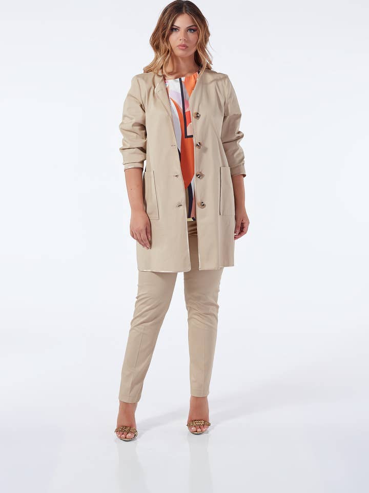 Calças largas em ponto milano de algodão com elástico por atacado de Oltretempo