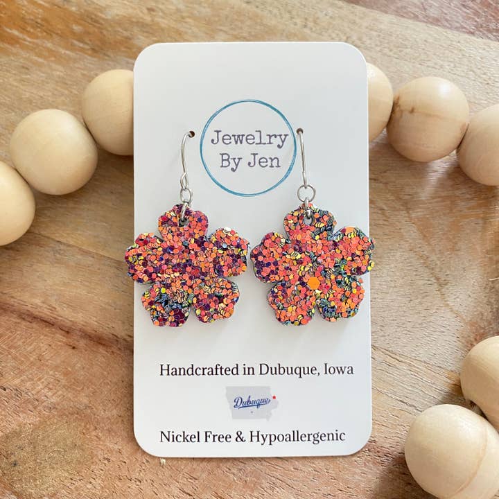 Orecchini Non Ti Scordar di Me di Sue: Glitter Camaleonte per la vendita all'ingrosso da parte di Jewelry By Jen