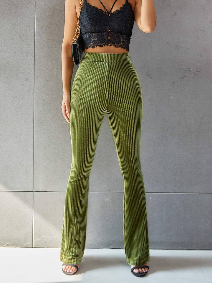 Fashion Combination - Wholesale Pants - Women's - solid flare leg corduroy pants9