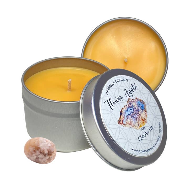 Bougeoir en cristal d'agate fleur pour la vente par Arabella Crystals
