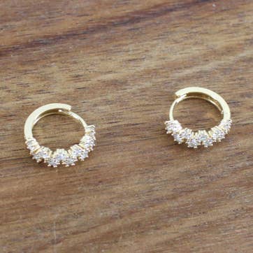 E23054 Mini bøjler/Rhinestones øreringe for engroshandel hos Pretty Persuasions