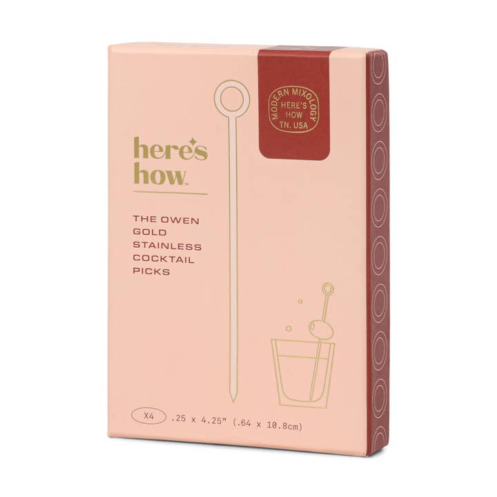 The Owen Cocktail Picks - Gold, Set Of 4 for wholesale by Here's How