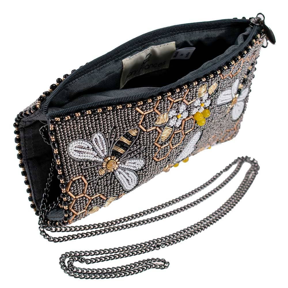 Mary Frances Accessories - Wholesale Crossbody Bag - Women's - Bee Awesome Beaded Bumble Bees Crossbody Phone Bag4