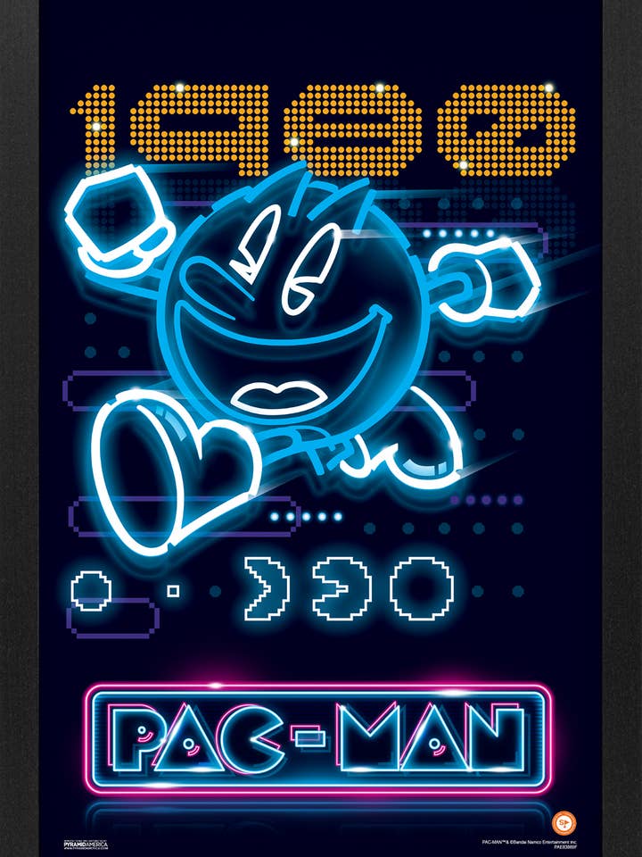 Pac-Man - Neon-1980 Framed Print for wholesale by Pyramid America