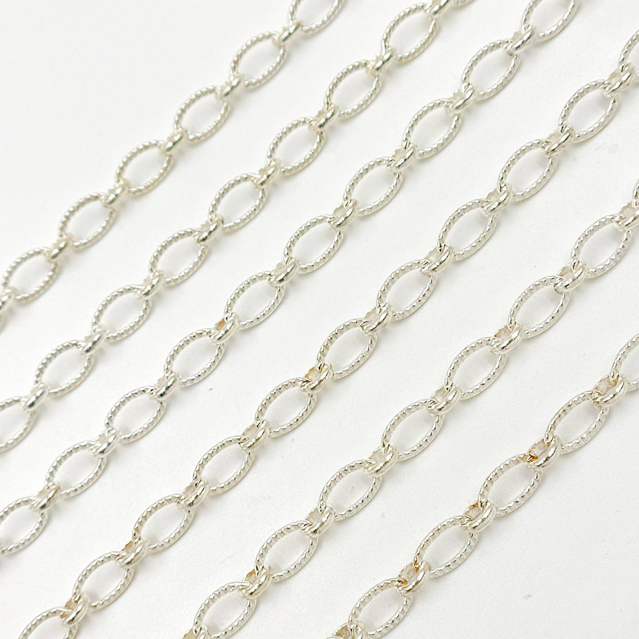 Tresor Jewelry Inc. - Venta al por mayor Collares de cadenas y eslabones - 944LSS. Cadena de Eslabones Ovalados y Redondos Retorcidos de Plata de Ley3