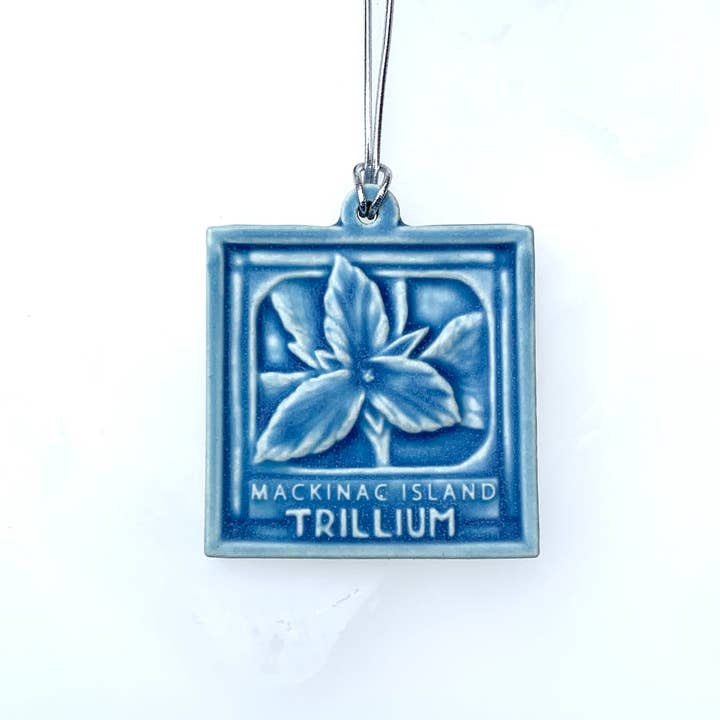 Mackinac Island Ornament Trillum (custom for Joe) for wholesale by Whistling Frog Tile Inc.