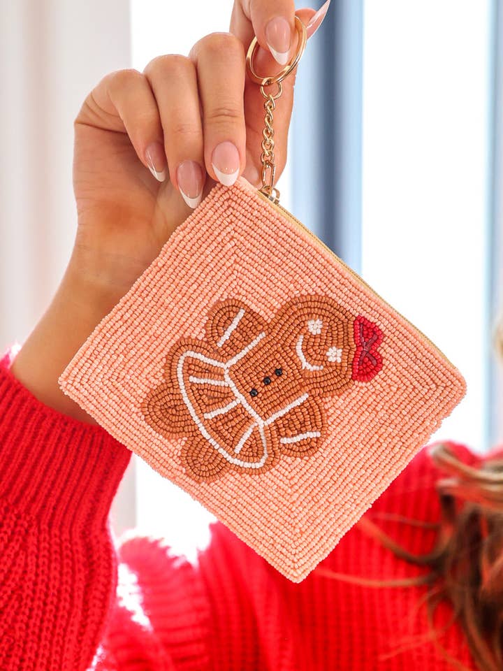 Ginny the Gingerbread Girl Coin Purse for wholesale by Jess Lea